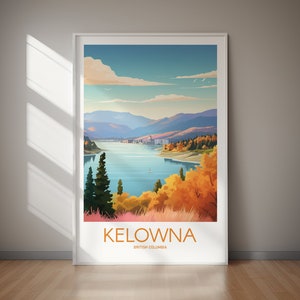 KELOWNA, PRINTABLE Travel Poster, Easy Downloads, Home Decor, Print Gift, Wall Art, Home Art, Gifts For Her, Gifts For Him
