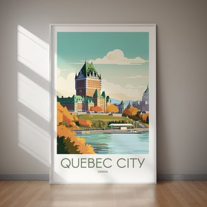 Affiche imprimable VILLE DE QUÉBEC, Canada, Art de voyage, Art numérique, Art mural, Téléchargement instantané, Cadeau, Décoration d'intérieur, Cadeau pour elle, Cadeau pour lui