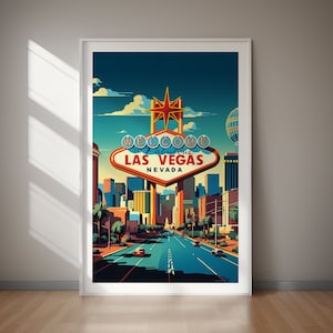 LAS VEGAS Printable Travel Poster, Nevada, USA, Travel Poster, Printable Art, Home Decor, Instant Download, Gift For Her, Gift For Him