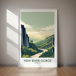Printable NEW RIVER GORGE National Park, United States, Poster Art, Digital Download, Wall Decor, Digital Art, Gift For Her, Gift For Him