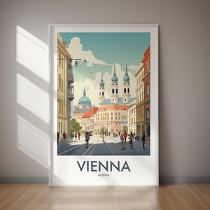 VIENNE, affiche de voyage imprimable, Autriche, art du voyage, impression d'affiche, téléchargement immédiat, impression cadeau, décoration d'intérieur, cadeau pour elle, cadeau pour lui
