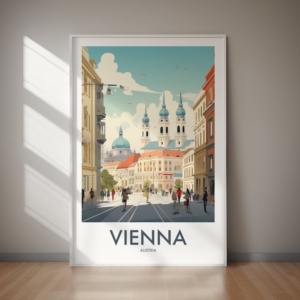 VIENNA, Printable Travel Poster, Austria, Travel Art, Poster Print, Instant Download, Gift Print, Home Decor, Gift For Her, Gift For Him