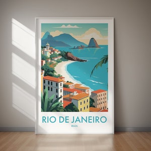 Póster IMPRIMIBLE de Río de Janeiro, arte de viaje, póster impreso, regalo, arte de pared, decoración del hogar, regalo, impresión, arte de pared, regalo para ella, regalo para él