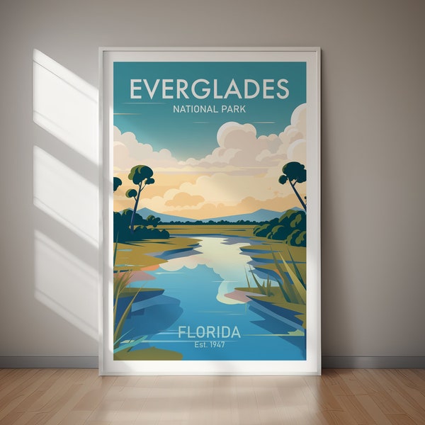 EVERGLADES National Park Poster, USA, Digital Download, Wall Art, Gift, Holiday, Travel Gift, Gift For Her, Gift For Him, Holiday Gift