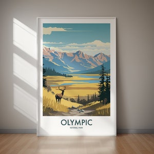 Afdrukbare poster OLYMPIC National Park | Digitale download VS, perfect cadeau voor reislustige reizigers en feestdagen
