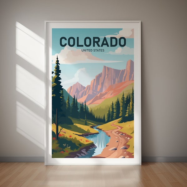 Poster stampabile COLORADO, Stati Uniti, Arte di viaggio, Stampa di poster, Arte digitale, Arte della parete, Decorazione della casa, Regalo per lei, Regalo per lui