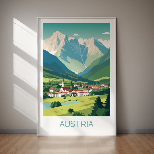 AUSTRIA Travel Poster, Instant Download, Home Decor, Wall Art, Holiday Gift, Travel Art, Gift For Her, Gift For Him