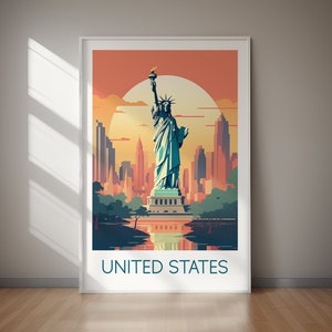 UNITED STATES Travel Poster, DIGITAL Download, Printable Wall Art, Travel Poster Print, Large Art, Jpg Files, Art Print, Instant Decor