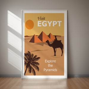 VISIT EGYPT Poster, Classic Print, Digital Download, Instant Download, Home Decor, Travel Art, Holiday Gift, Gifts For Her, Gifts For Him