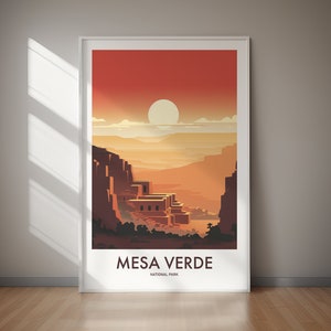 Parque Nacional Mesa Verde, Estados Unidos, Arte em pôster, Download digital, Arte de viagem, Decoração de parede, Arte digital, Presente para ela, Presente para ele