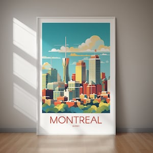 Affiche imprimable de MONTRÉAL, Canada, art de voyage, impression d'affiche, téléchargement immédiat, cadeau, imprimable, décoration d'intérieur, cadeau pour elle, cadeau pour lui