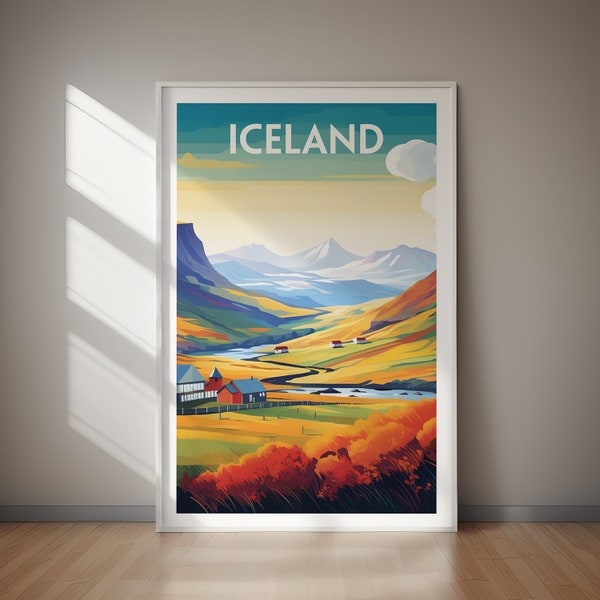 ICELAND, Printable Travel Poster, Travel Print, Printable Art, Art Print, Home Decor, Instant Download, Gift For Her, Gift For Him