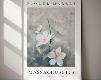 Massachusetts Mayflower Flower Market Art Print (Downloadable)