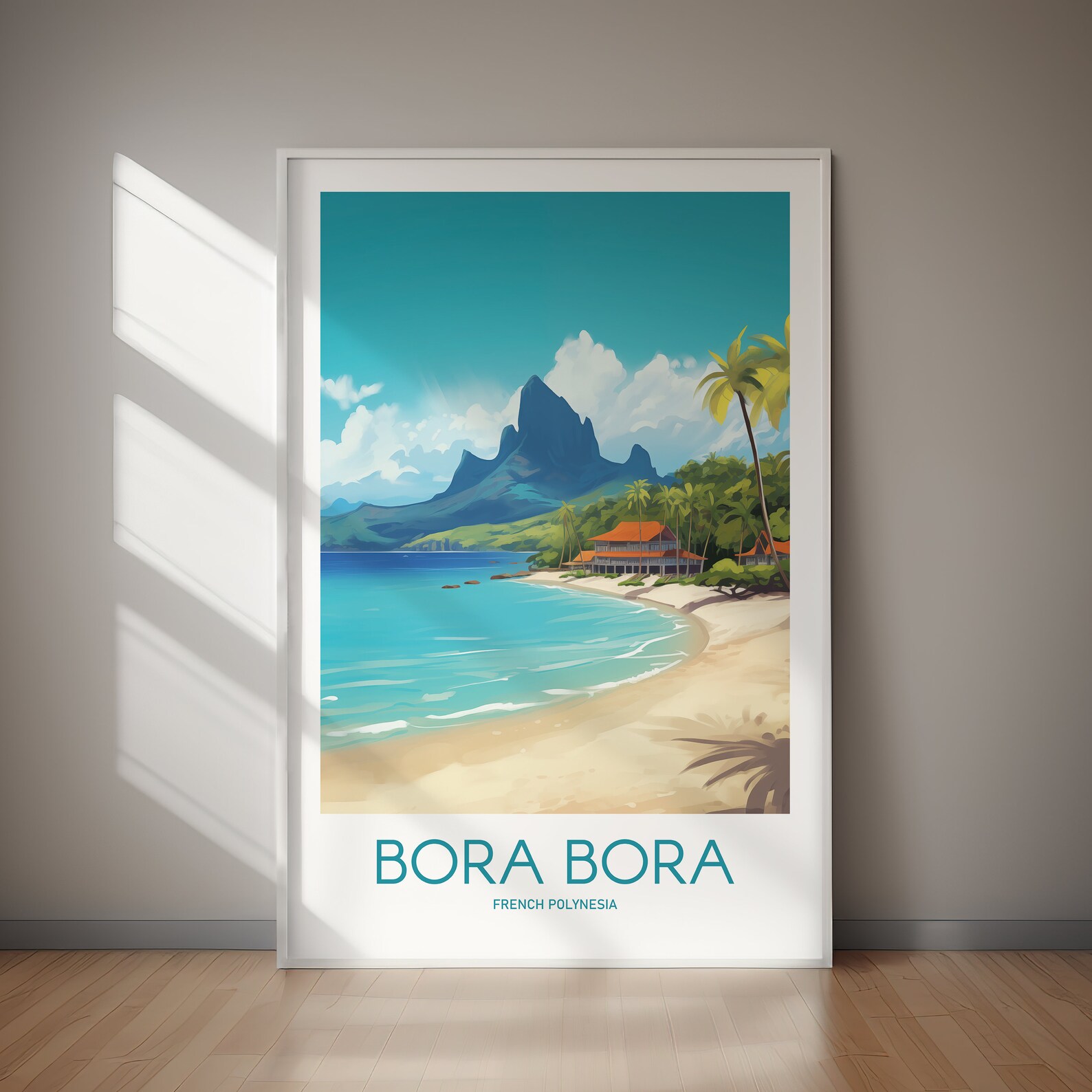 BORA BORA Printable Poster, French Polynesia, Travel Art, Digital Art ...