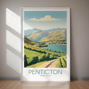 PENTICTON DRUCKBARE Poster, Kanada, Reise, digitale Kunst, Kunst, Sofort Download, Geschenk, Dekoration, Geschenk für sie, Geschenk für ihn