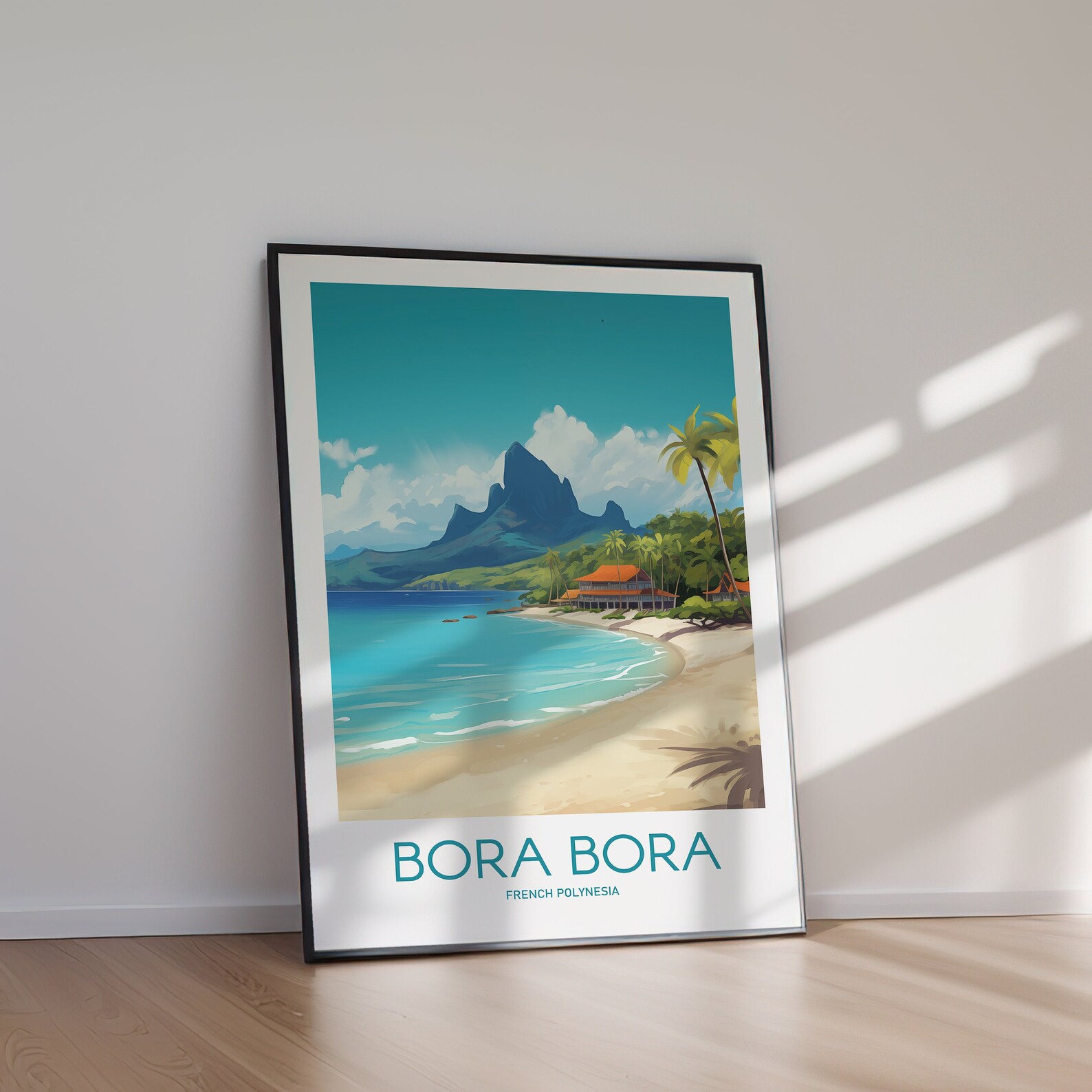 BORA BORA Printable Poster, French Polynesia, Travel Art, Digital Art ...
