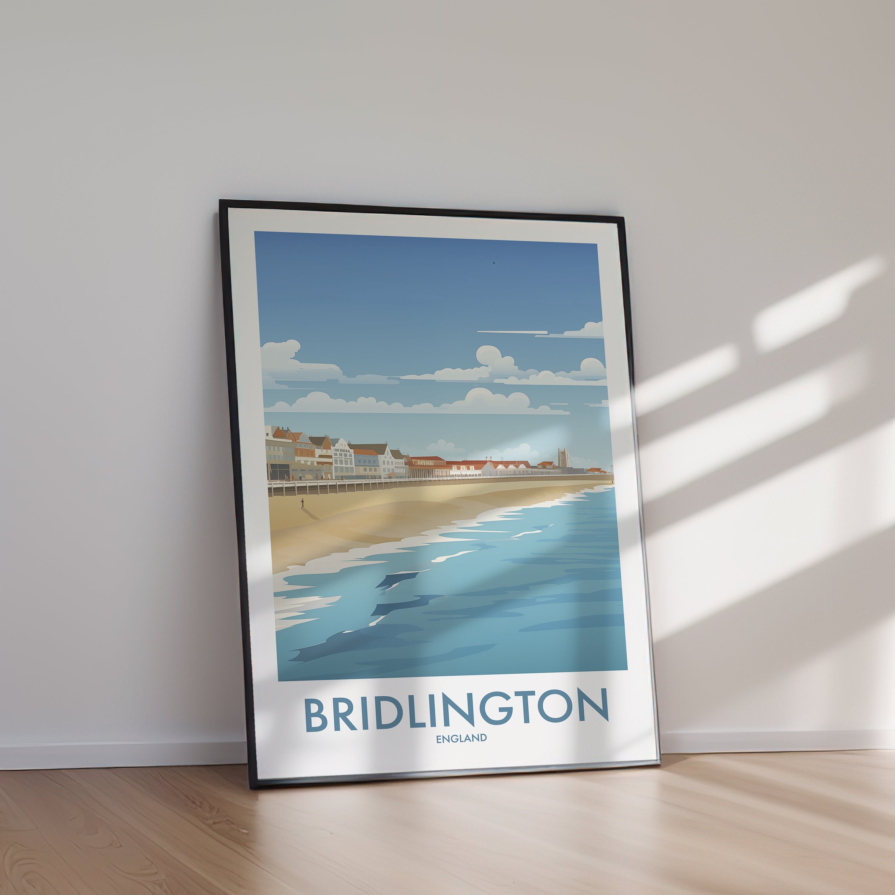 Afdrukbare reisposter BRIDLINGTON, VK, kunst aan de muur