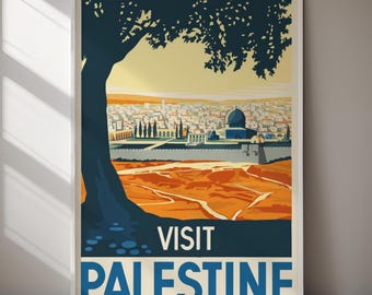 Vintage Palestina-reisposter Midden-Oosten muurkunst (digitale download) afdrukbare woondecoratie