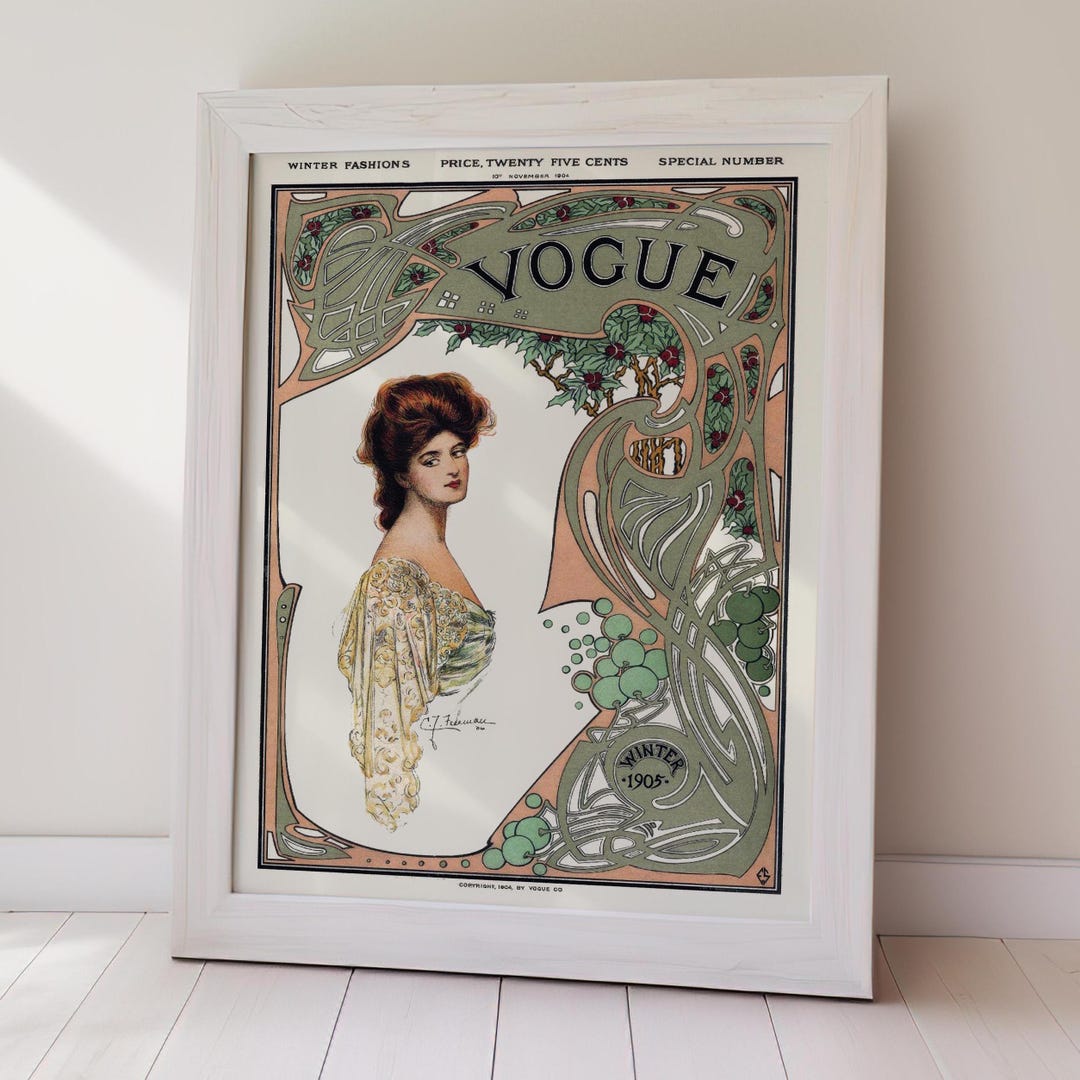 Vogue 1905 Winter Cover Art Nouveau Fashion Print DIGITAL DOWNLOAD