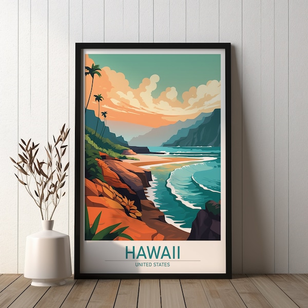 Travel Poster Hawaii - Etsy