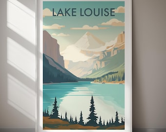 Lake Louise Poster Banff National Park DIGITAL DOWNLOAD Scenic Wall Art Printable Wall Art