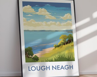 Lough Neagh DIGITAL DOWNLOAD Travel Poster Printable Wall Ireland Art Printable Wall Art