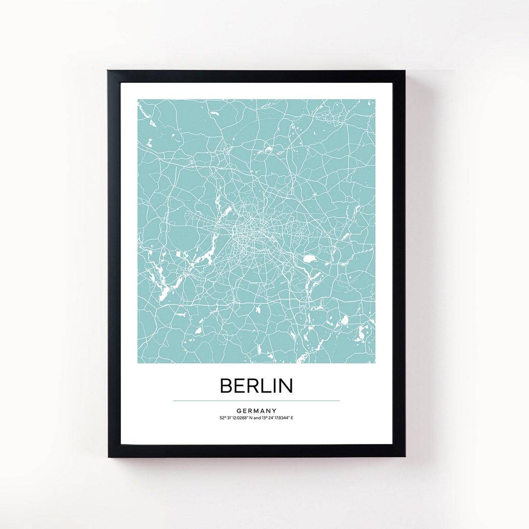 Berlin Map Poster Beautiful and Contemporary City Map Print - Etsy