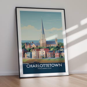 Charlottetown Prince Edward Island Art Print, Canada Travel Poster, Coastal City muurkunst