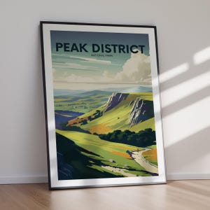 PEAK DISTRICT Travel Poster Print, Digital Download, PRINTABLE Wall Art, Instant Home Decor, Jpg Files, High Resolution Files, Home Gift