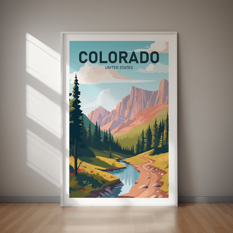 COLORADO Printable Poster, United States, Travel Art, Poster Print, Digital Art, Wall Art, Home Decor, Gift For Her, Gift For Him image 1