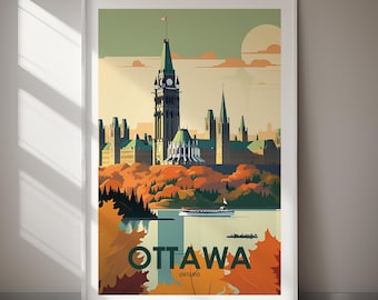 Ottawa Kanada Kunst DIGITALER DOWNLOAD Druck Herbst Stadtansicht Poster Reise Home Dekor