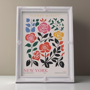 Matisse Poster, New York Flower Market, Botanical Wall Art, Vintage Print, Colorful Home Decor, Instant Download, Modern Printable Art