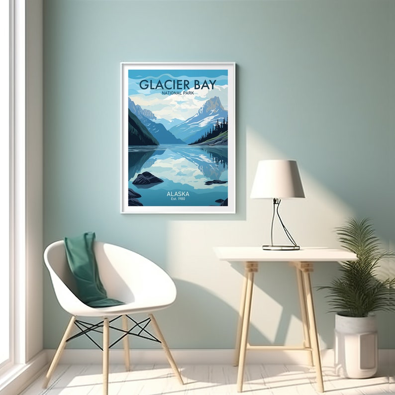 Glacier Bay NATIONAL PARK Printable Travel Poster Wall Art DIGITAL ...