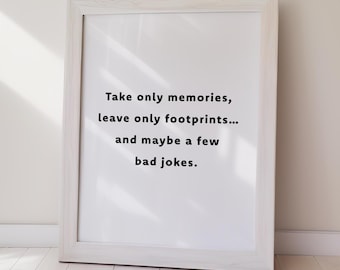 Travel Quote Poster Footprints & Selfies Wall Art DIGITAL DOWNLOAD Printable Wall Art