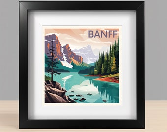 BANFF Poster, Canada, Travel Art, Poster Print, Digital Art, Art, Instant Download, Gift, Print, Home Decor, Gift For Her, Gift For Him