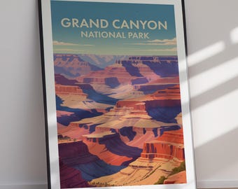 Grand Canyon Nationalpark – Digitaler Download – Kunstdruck – Vintage-Reiseposter – Retro-Wandkunst