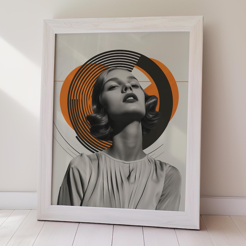 Abstract Woman Art Print Geometric Wall Art Modern Female Figure Decor ...