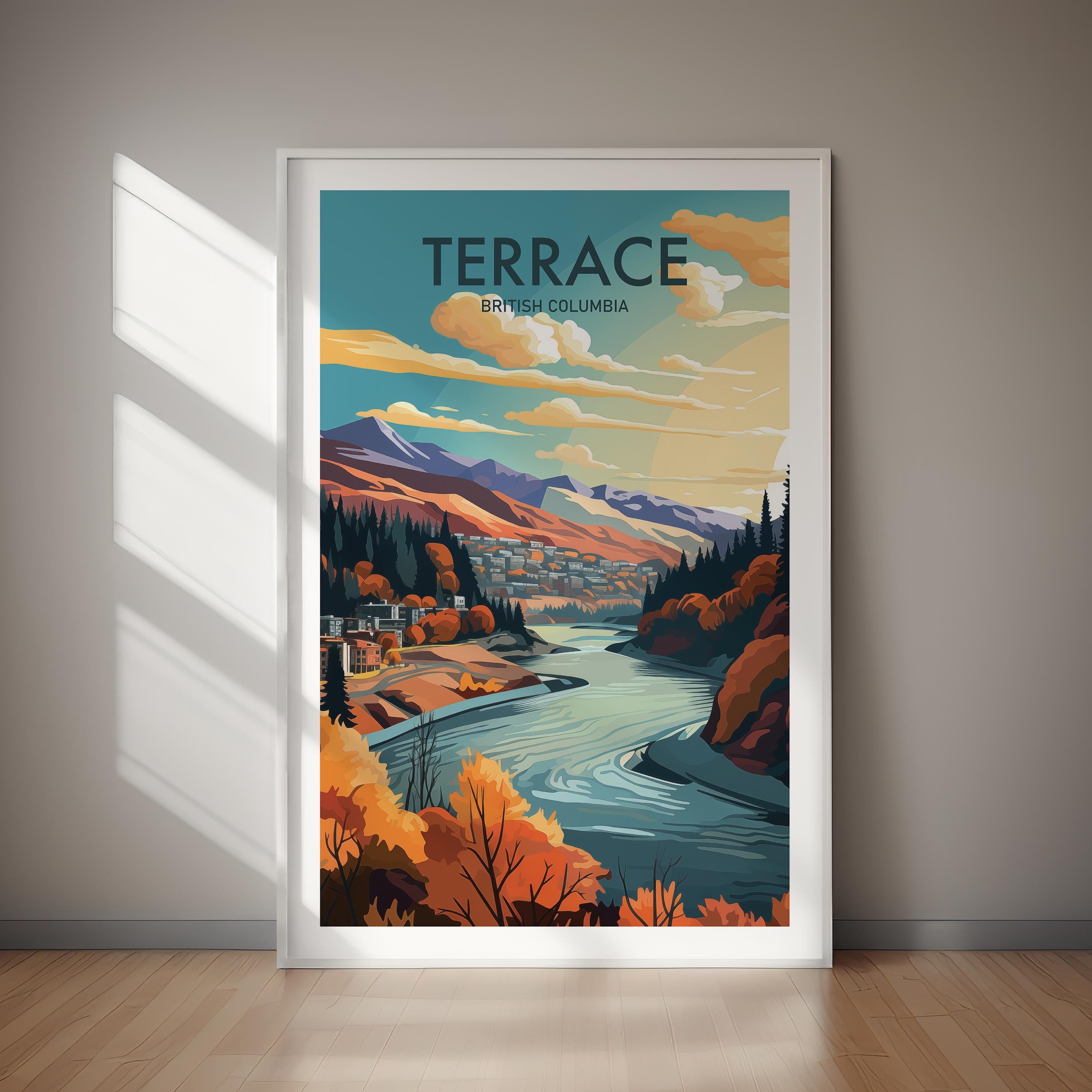 TERRACE Printable Poster, Canada, Travel Art, Print, Poster Print, Art, Instant Download, Wall Art, Home Decor, Gift For Her, Gift For Him
