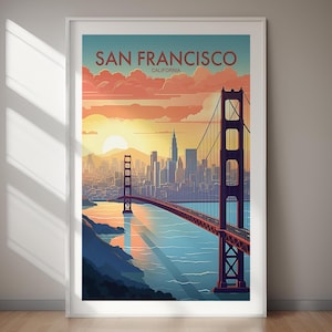 San Francisco druckbare Poster | Sofortiger Download Wandkunst für Reiseliebhaber | Einzigartiges Geschenk für Sie & Ihn | Fernweh Urlaub Dekor