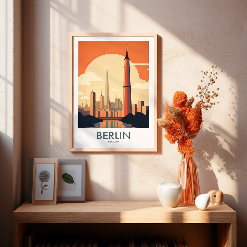 Berlin Travel Poster, World Famous City Collection, Various Sized Wall Poster Prints, Quality Digital Downloads, Easy Print image 4