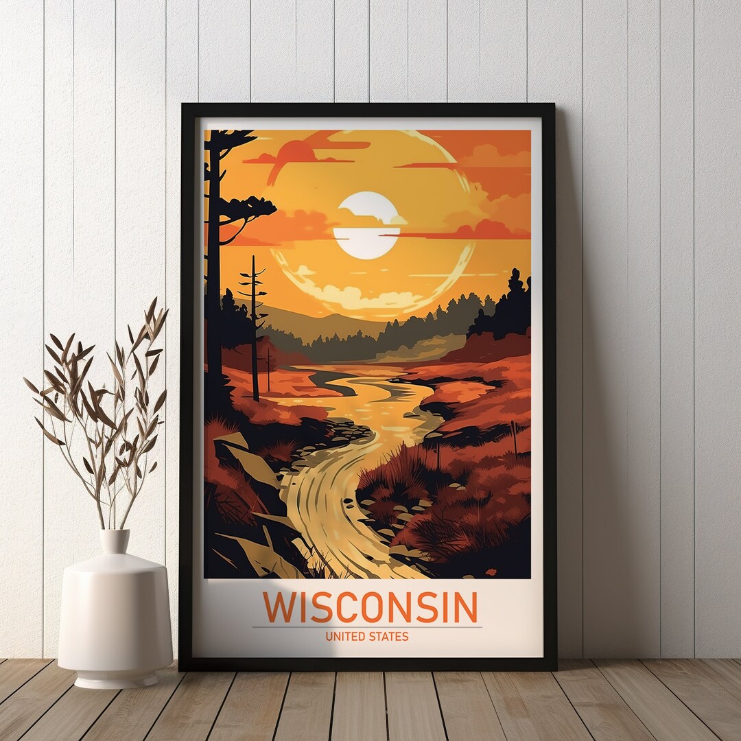 WISCONSIN Poster, Travel Art, Poster Print, Digital Art, Wall Art