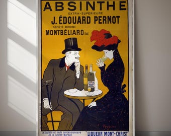 Absinth Robette DIGITAL DOWNLOAD Vintage französisches Werbeplakat Likör Print Wall Art Decor Printable Home Decor