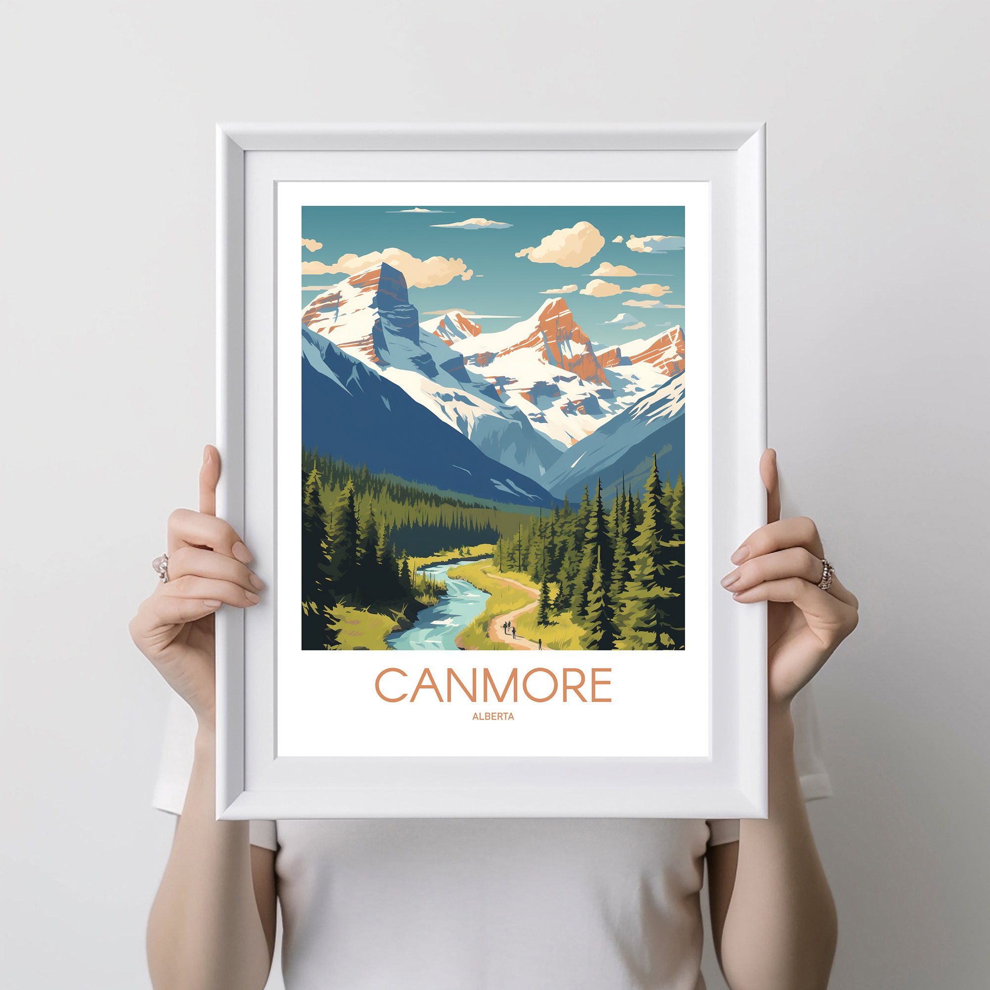 CANMORE CANADA ROCKIES Printable Mountain Travel Art Digital Download ...