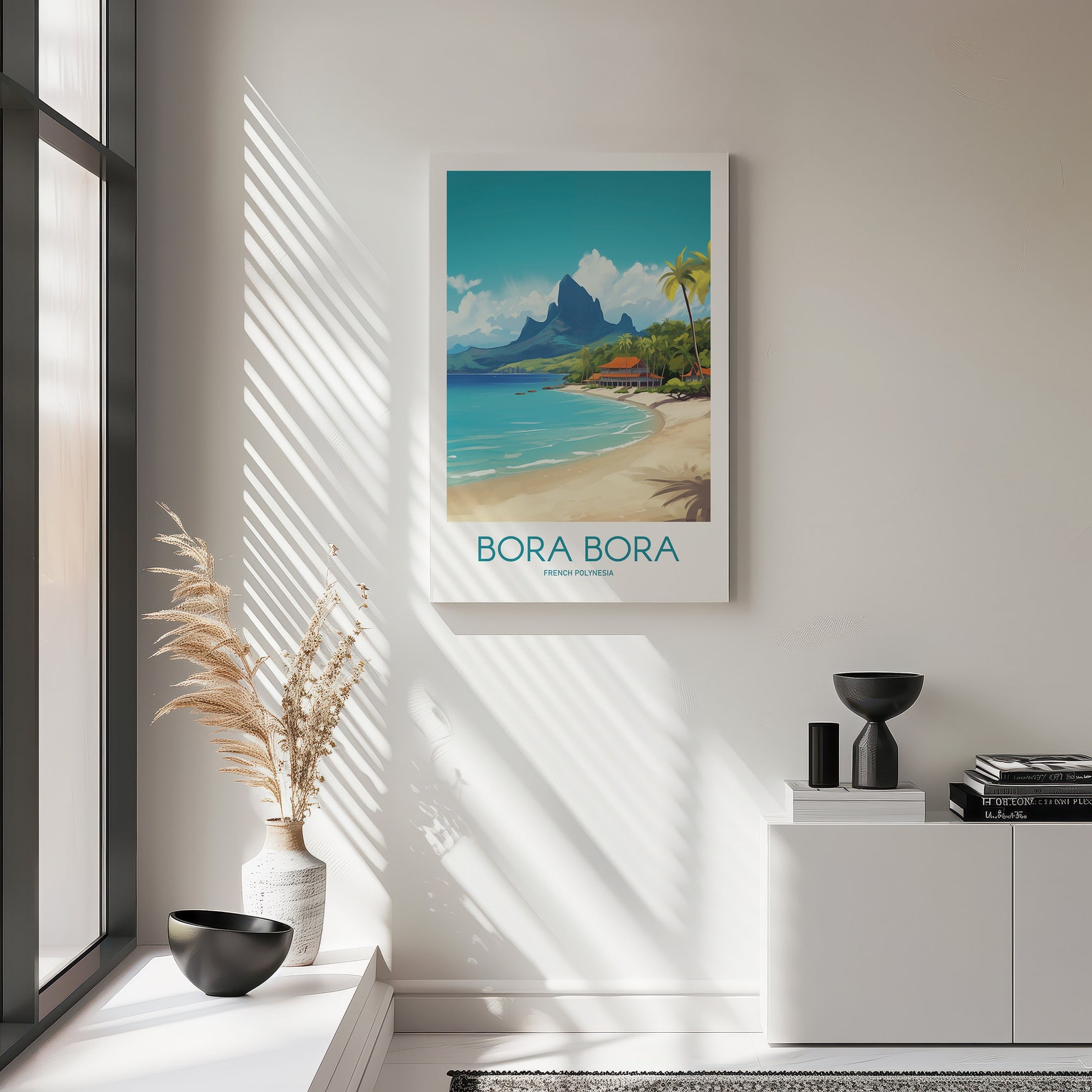 BORA BORA Printable Poster, French Polynesia, Travel Art, Digital Art ...