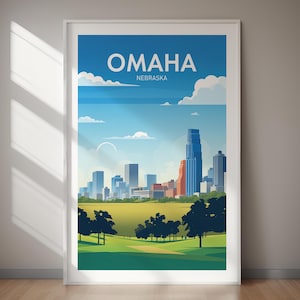 OMAHA druckbare Poster, digitaler Download, Wandkunst, Fernweh, Geschenk, Urlaub, Reise, Geschenk, Geschenk für sie, Geschenk für ihn, Urlaubsgeschenk