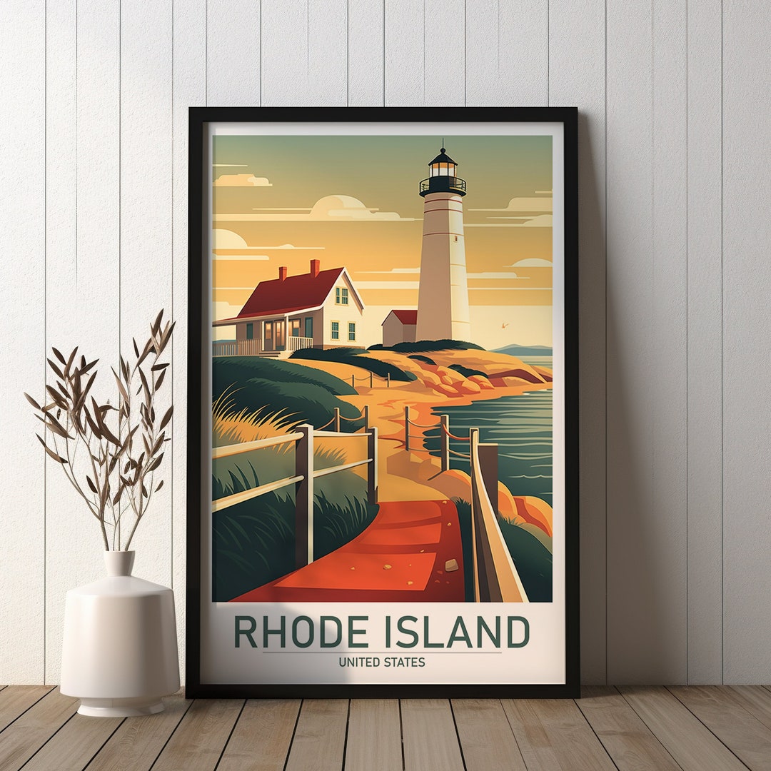 PRINTABLE RHODE ISLAND Poster, United States, Travel Art, Poster Print ...
