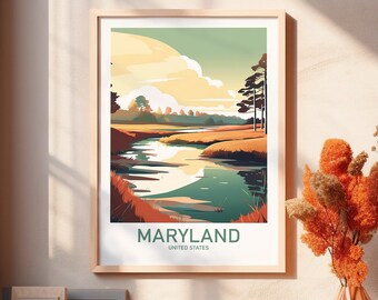 Maryland Landschaft Reise Poster Küsten Wohnkultur (Digitaler Download) Printable Wohnkultur