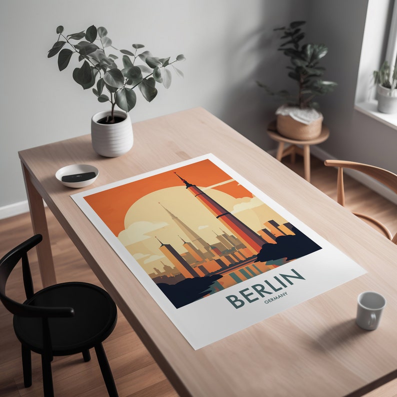 Berlin Travel Poster, World Famous City Collection, Various Sized Wall Poster Prints, Quality Digital Downloads, Easy Print image 2
