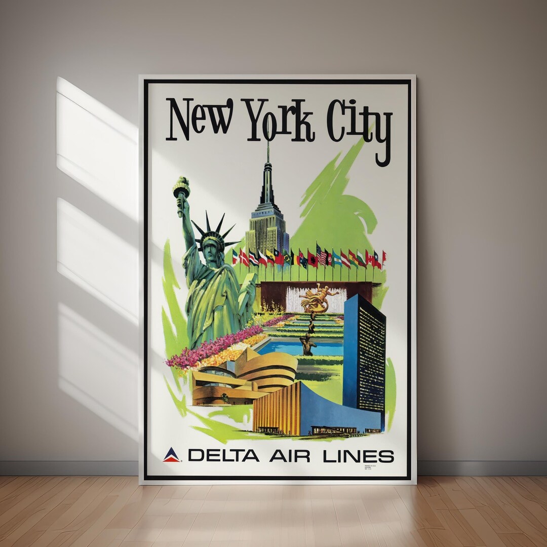 NEW YORK CITY Vintage Poster Printable Wall Art Usa Travel Retro ...