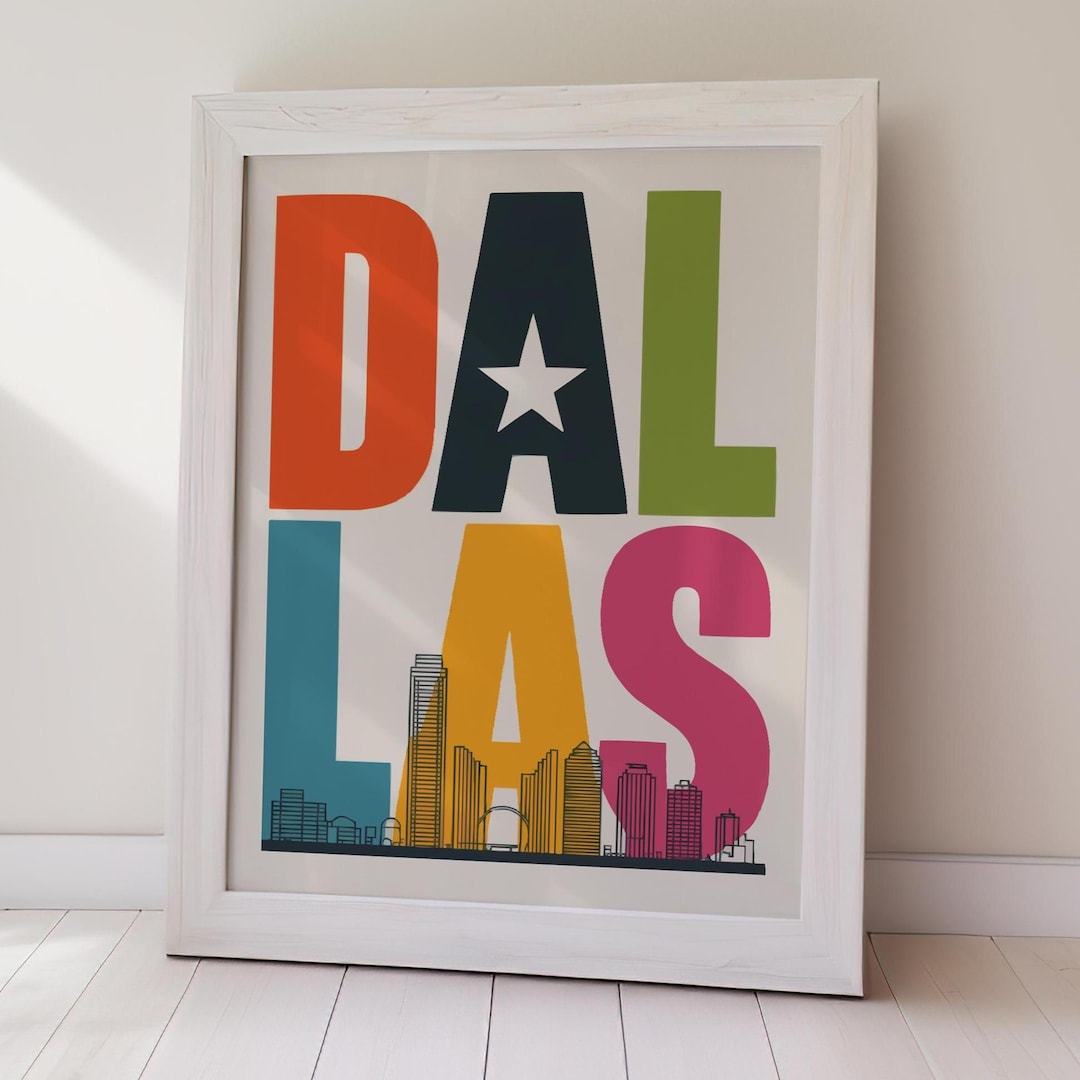 Dallas Texas Skyline Art Print Modern City Poster (digital Download ...